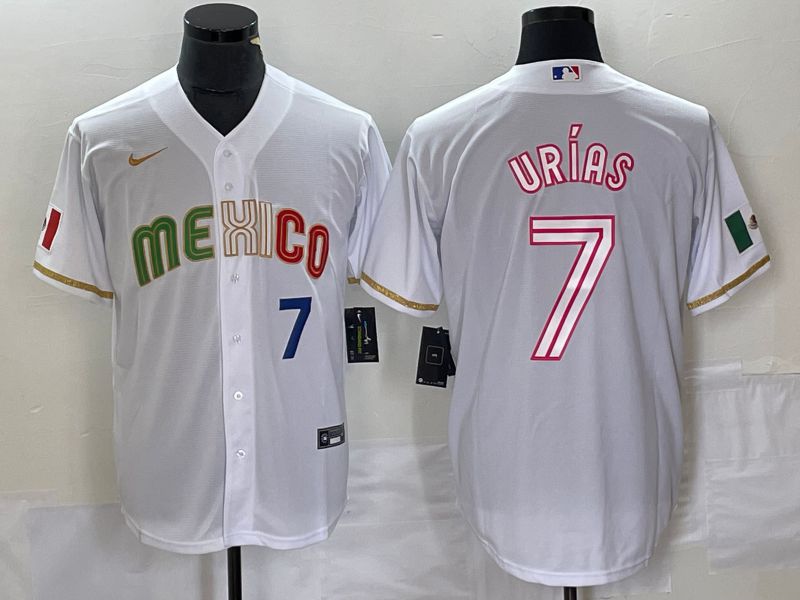 Men 2023 World Cub Mexico #7 Urias White Nike MLB Jersey style 24->more jerseys->MLB Jersey